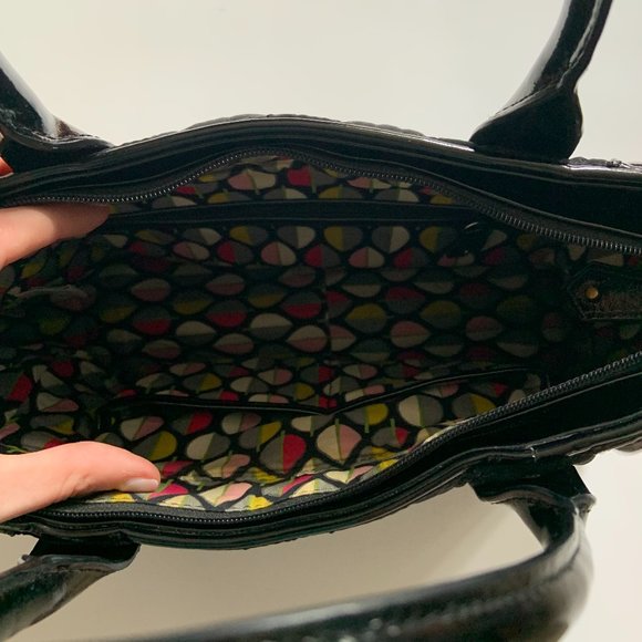 Vera Bradley- Black Satchel (medium) - Picture 5 of 8